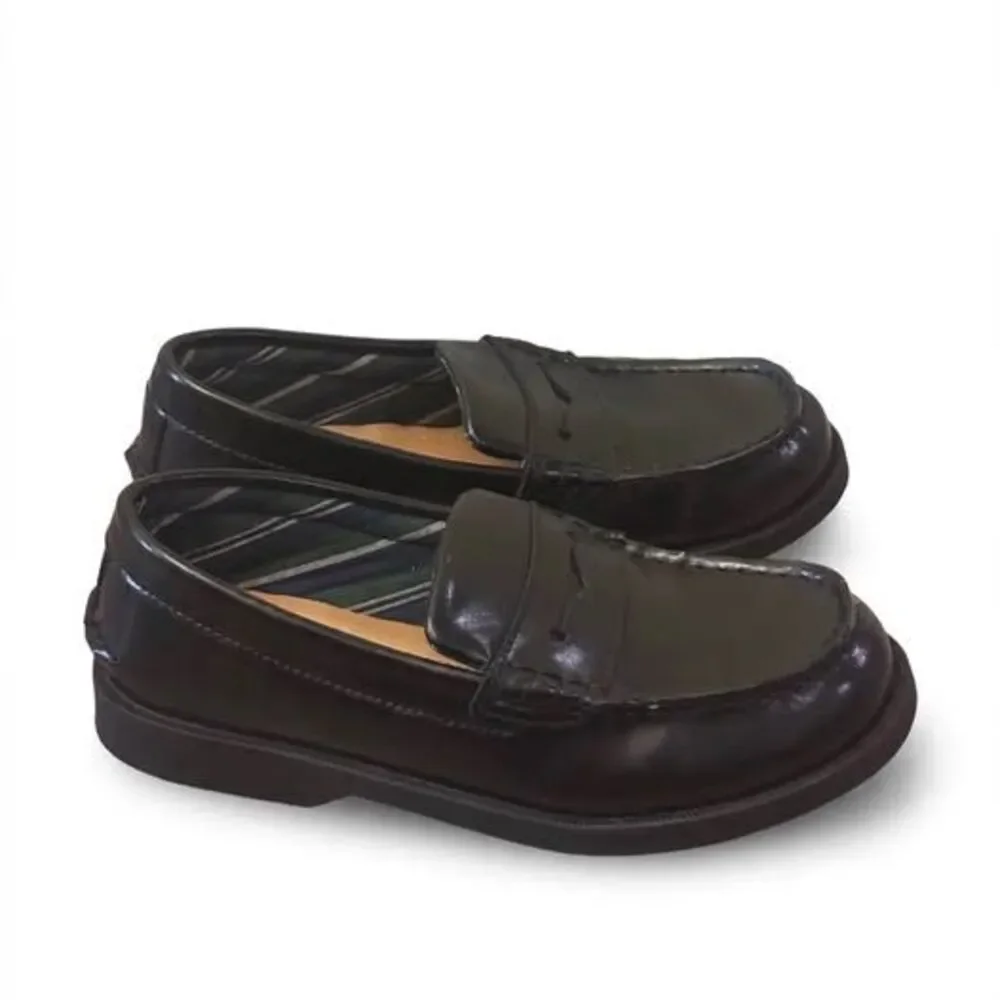 Sperry Colton PlushWave Loafer-Boys Size 2M-Black Leather - Excellent Condition